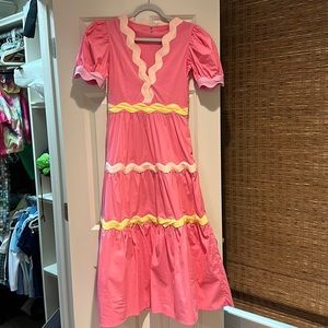 Celia B Size Small A-line pink dress with the cutest ric rac trim! Worn twice